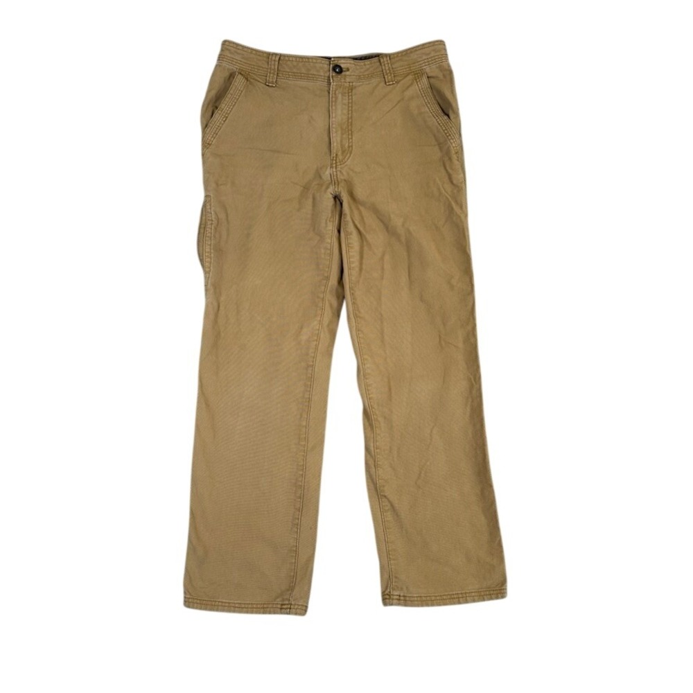GH Bass & Co Mens 32x27 Canvas Work Pants Tan Duck Brown Utility Carpenter Pcks